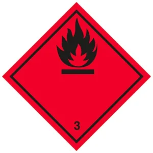 3 Osztály Gyúlékony Folyadékok Bárca, öntapadós matrica, vinyl, 300x300mm