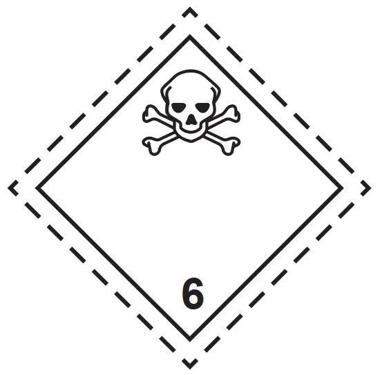 6.1 Osztály Mérgező anyagok bárca, öntapadós matrica, 100x100mm