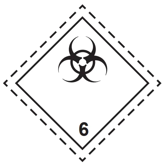 6.2 Osztály fertőző anyagok bárca, öntapadós matrica, 100x100mm