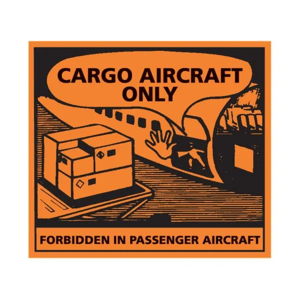 Cargo Aircraft Only (CAO) jelölés címke, 120x110 mm
