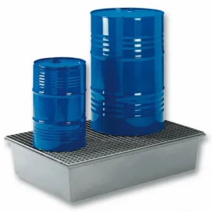 Műanyag kármentő raklap gyűjtőkád két hordó tárolására